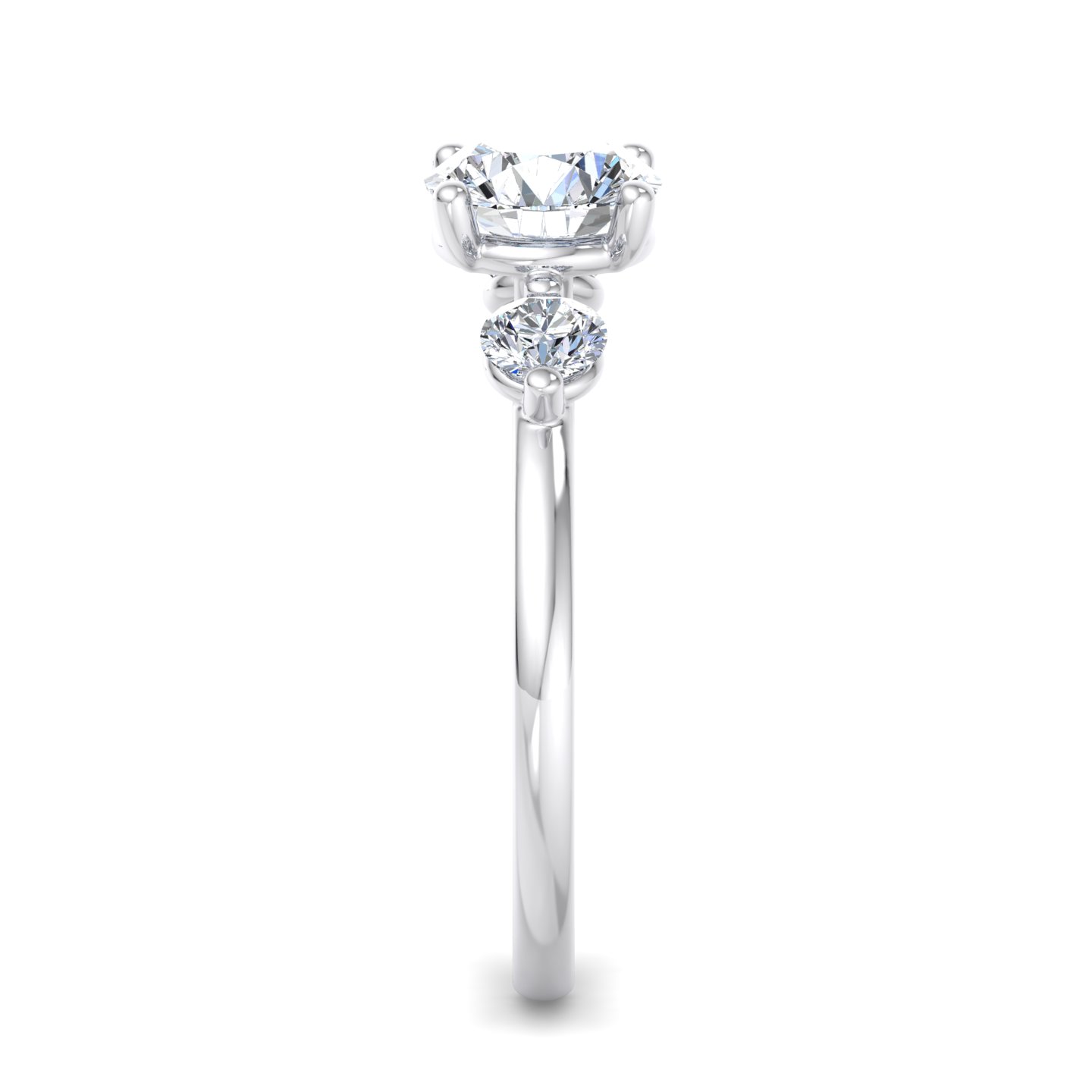 Korman Signature Rosie 3 Stone Engagement Ring Setting